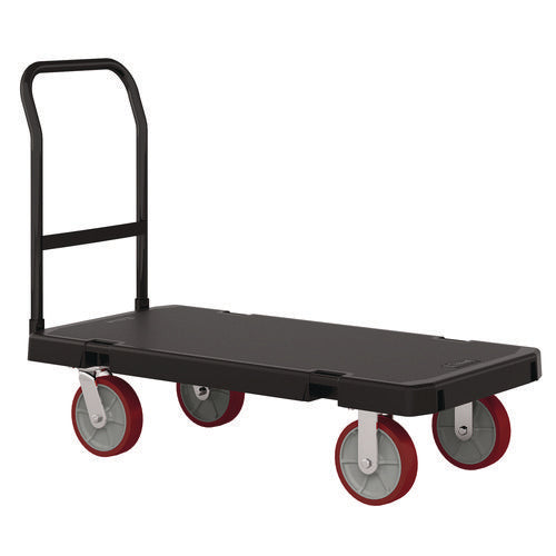 Image of Suncast Commercial® Resin Platform Truck, 1,600 lb Capacity, 24.25 x 52.25 x 41, Black
