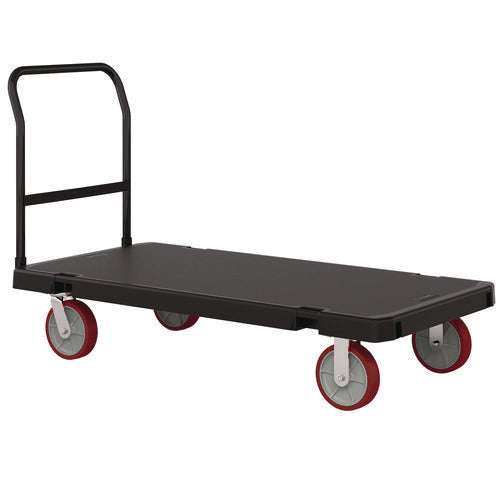 Image of Suncast Commercial® Resin Platform Truck, 1,600 lb Capacity, 30.25 x 64.5 x 41, Black