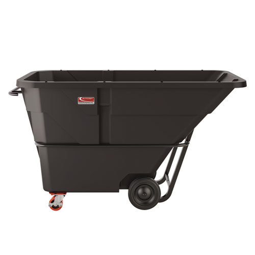 Image of Suncast Commercial® 1.5 cu yd Standard Duty Tilt Truck, Forkliftable Frame, 1,300 lb Capacity, Black/Red