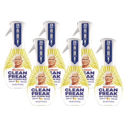 Image of Mr. Clean® Clean Freak Deep Cleaning Mist Multi-Surface Spray, Lemon, 16 Oz Spray Bottle, 6/carton
