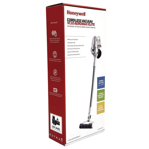 Image of Honeywell Aeromax Elite VC10 Cordless Vacuum, 8.7" Cleaning Path, White