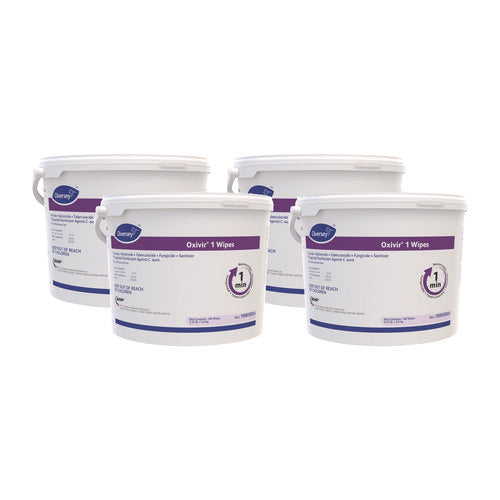 Image of Diversey Oxivir 1 Wipes, 1-Ply, 11 x 12, 160/Canister, 4 Canisters/Carton