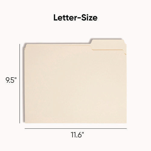 Image of Smead Manila File Folders, 1/3-Cut Tabs: Assorted, Letter Size, 0.75" Expansion, Manila, 100/Box