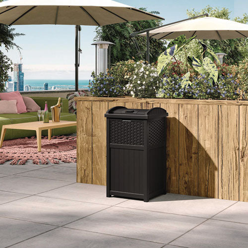 Image of Suncast® 30 Gallon Trash Hideaway, Plastic, Black