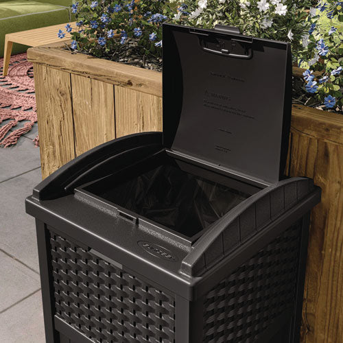 Image of Suncast® 30 Gallon Trash Hideaway, Plastic, Black