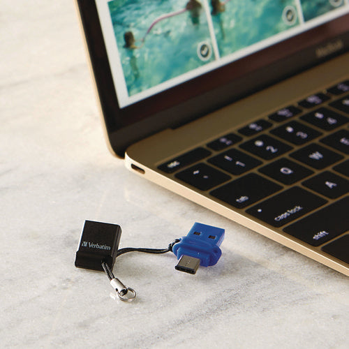 Image of Verbatim® Store n' Go Dual USB 3.2 Gen 1 Flash Drive for USB-C Devices, Blue
