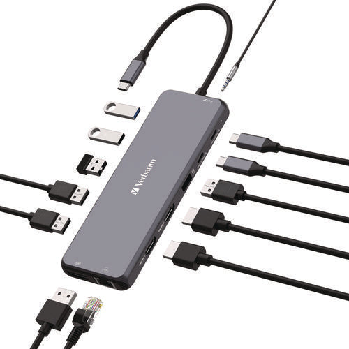 Image of Verbatim® USB-C Pro Multiport Hub CMH 13Port, Gray