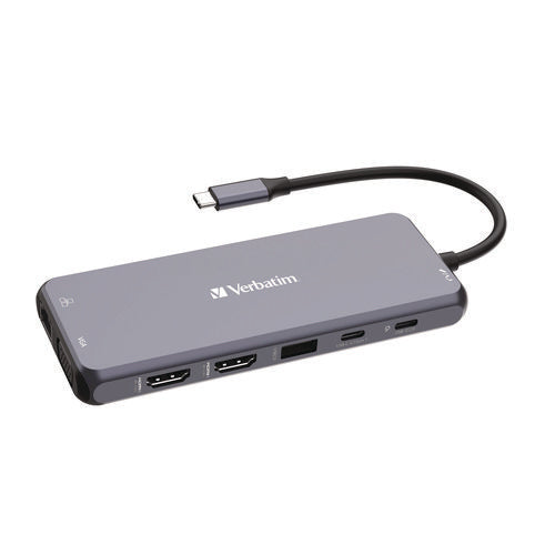 Image of Verbatim® USB-C Pro Multiport Hub14 Port, Gray