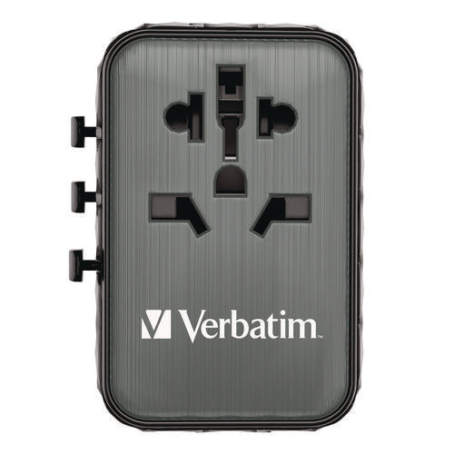 Image of Verbatim® UTA-05 Gan III Universal Travel Adapter, (2) USB-A/(2) USB-C/Quick Charge 4+