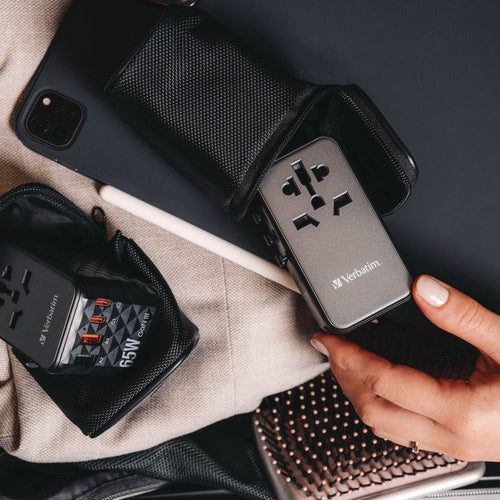 Image of Verbatim® UTA-05 Gan III Universal Travel Adapter, (2) USB-A/(2) USB-C/Quick Charge 4+
