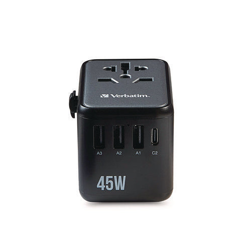 Image of Verbatim® UTA-08 Universal Travel Adapter, (3) USB-A/(3) USB-C