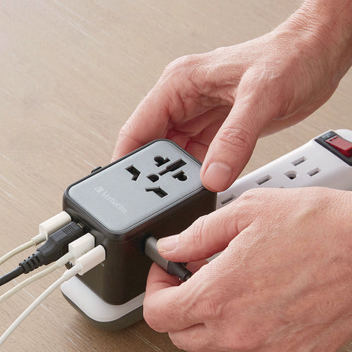 Image of Verbatim® UTA-08 Universal Travel Adapter, (3) USB-A/(3) USB-C
