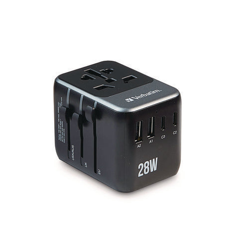 Image of Verbatim® UTA-07 Universal Travel Adapter, (3) USB-A, (3) USB-C