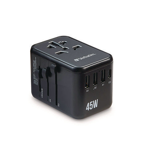 Image of Verbatim® UTA-08 Universal Travel Adapter, (3) USB-A/(3) USB-C