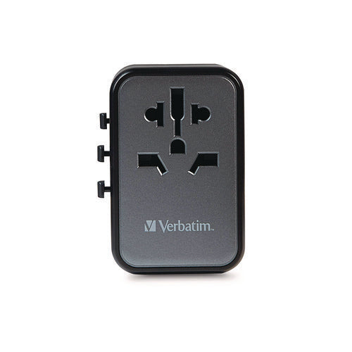 Image of Verbatim® UTA-09 Gan III Universal Travel Adapter, (2) USB-A/(2) USB-C/USB-C with Power Delivery 3.0