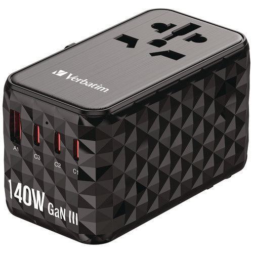 Image of Verbatim® UTA-10 GaN III Universal Travel Adapter, (3) USB-A/(3) USB-C