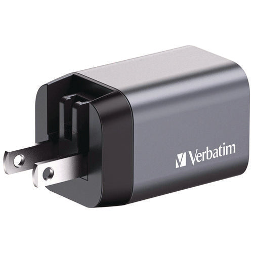 Image of Verbatim® 35 W 2-Port GaN Wall Charger, Black/Gray
