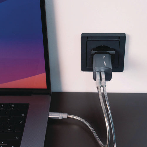 Image of Verbatim® 35 W 2-Port GaN Wall Charger, Black/Gray
