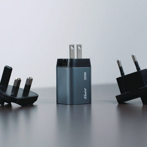 Image of Verbatim® 35 W 2-Port GaN Wall Charger, Black/Gray