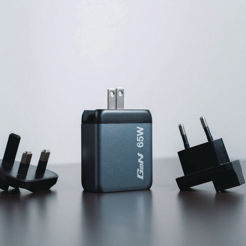 Image of Verbatim® 65 W 3-Port GaN Wall Charger, Black/Gray