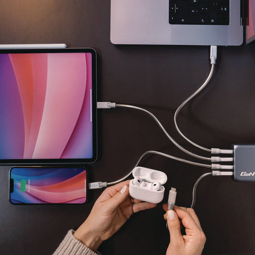 Image of Verbatim® 100 W 4-Port GaN Wall Charger, Black/Gray