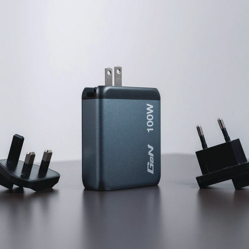 Image of Verbatim® 140 W 4-Port GaN Wall Charger, Black/Gray