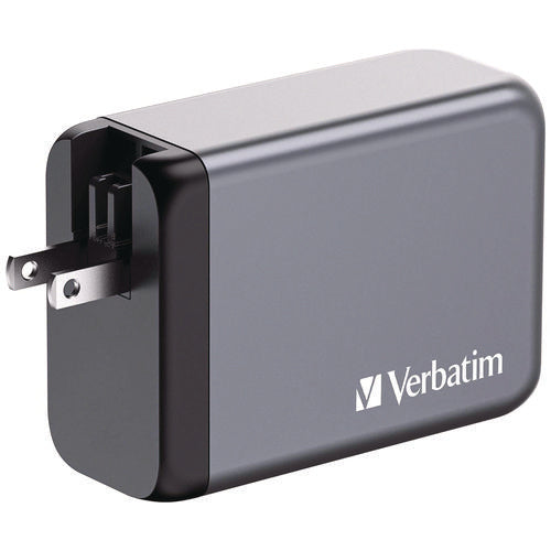 Image of Verbatim® 240 W 4-Port GaN Wall Charger, Black/Gray