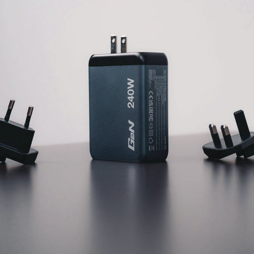 Image of Verbatim® 240 W 4-Port GaN Wall Charger, Black/Gray