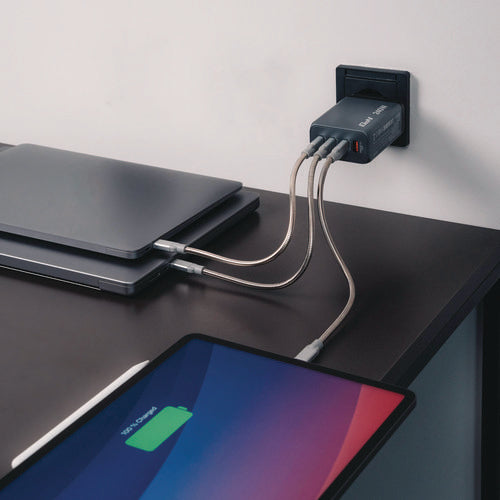 Image of Verbatim® 240 W 4-Port GaN Wall Charger, Black/Gray