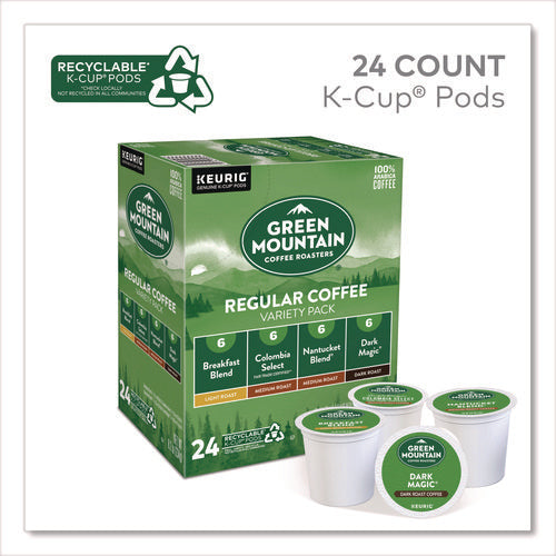 Image of Green Mountain Coffee® Regular Variety Pack Coffee K-Cups, Assorted Flavors, 96/Carton