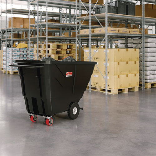 Image of Suncast Commercial® 0.5 cu yd Light Duty Tilt Truck, 850 lb Capacity, Black