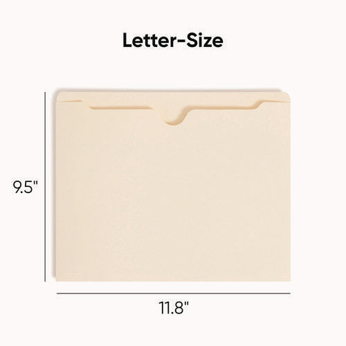 Image of Smead Manila File Jackets, 2-Ply Straight Tab, Letter Size, Manila, 100/box