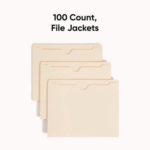 Image of Smead Manila File Jackets, 2-Ply Straight Tab, Letter Size, Manila, 100/box