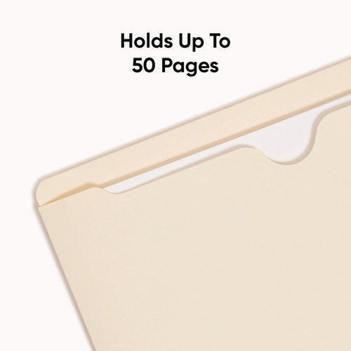 Image of Smead Manila File Jackets, 2-Ply Straight Tab, Letter Size, Manila, 100/box