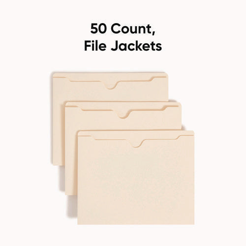 Image of Smead Manila File Jackets, 2-Ply Straight Tab, Letter Size, Manila, 50/box
