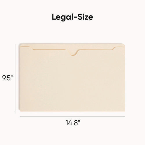 Image of Smead Manila File Jackets, 2-Ply Straight Tab, Legal Size, Manila, 50/box