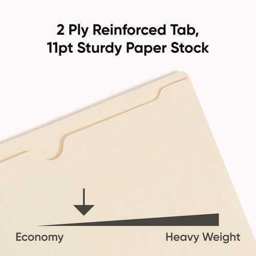Image of Smead Manila File Jackets, 2-Ply Straight Tab, Legal Size, Manila, 50/box