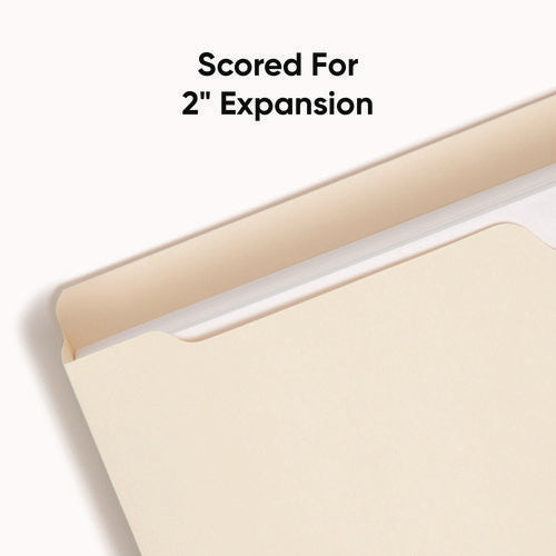 Image of Smead Manila File Jackets, 2-Ply Straight Tab, Legal Size, Manila, 50/box
