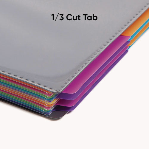 Image of Smead Poly Project Organizer, 24 Letter-Size Sleeves, Gray With Bright Pockets