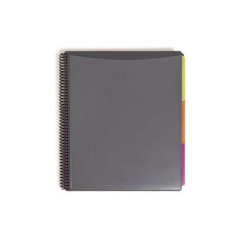 Image of Smead Poly Project Organizer, 24 Letter-Size Sleeves, Gray With Bright Pockets