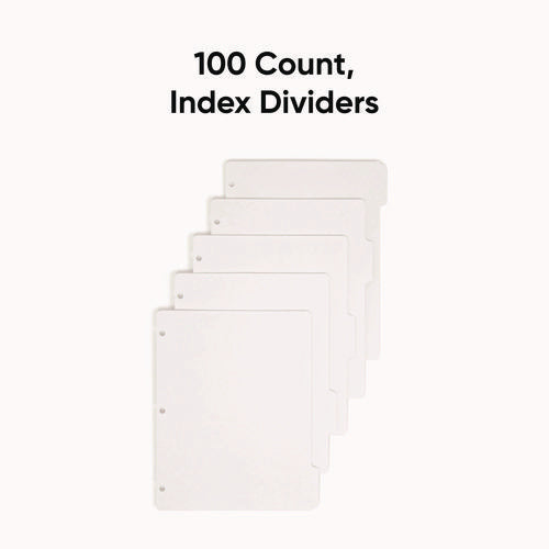 Image of Smead Three-Ring Binder Index Divider, 5-Tab, 11 X 8.5, White, 20 Sets