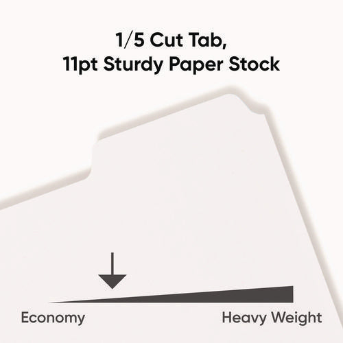 Image of Smead Three-Ring Binder Index Divider, 5-Tab, 11 X 8.5, White, 20 Sets