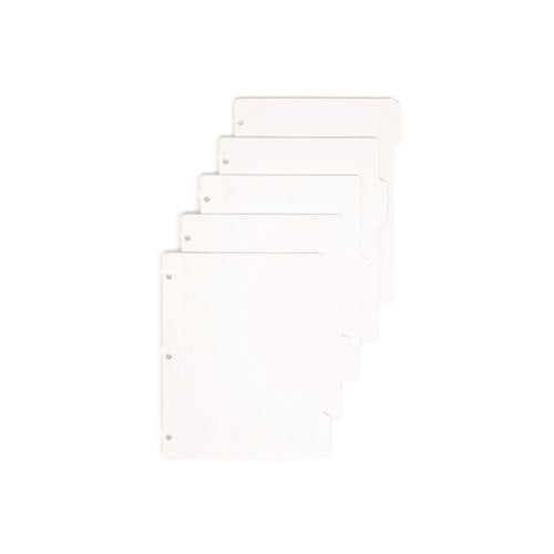 Image of Smead Three-Ring Binder Index Divider, 5-Tab, 11 X 8.5, White, 20 Sets