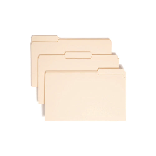 Image of Smead Manila File Folders, 1/3-Cut Tabs: Assorted, Legal Size, 0.75" Expansion, Manila, 100/Box