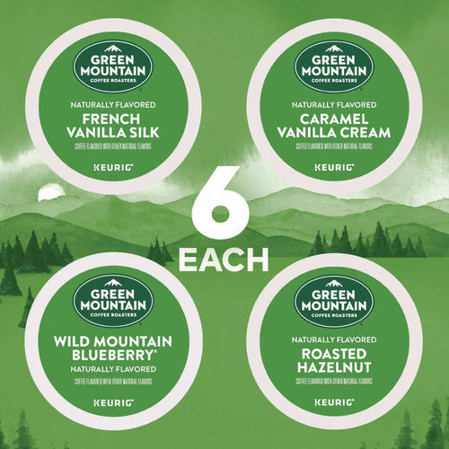 Image of Green Mountain Coffee® Flavored Variety Coffee K-Cups, Assorted Flavors, 0.38 oz K-Cup, 24/Box