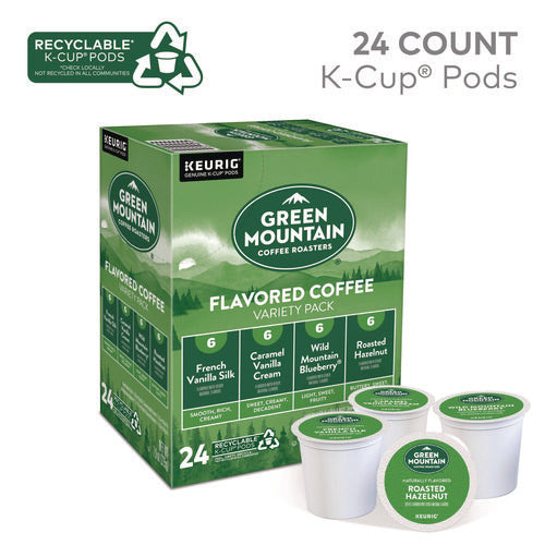 Image of Green Mountain Coffee® Flavored Variety Coffee K-Cups, Assorted Flavors, 0.38 oz K-Cup, 24/Box