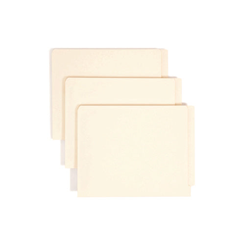 Image of Smead End Tab Fastener Folders with Reinforced Straight Tabs, 11-pt Manila, 2 Fasteners, Letter Size, Manila Exterior, 50/Box
