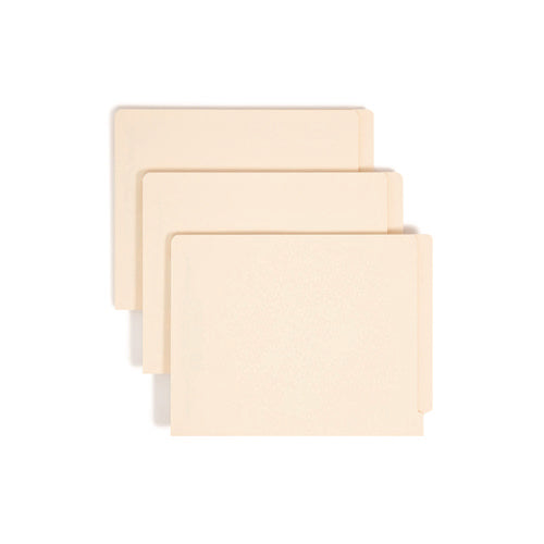 Image of Smead End Tab Fastener Folders with Reinforced Straight Tabs, 11-pt Manila, 2 Fasteners, Letter Size, Manila Exterior, 250/Box