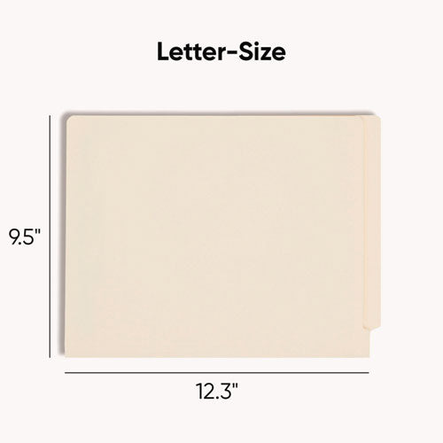 Image of Smead Fastener Folder with Divider, 0.75" Expansion, 1 Divider, 4 Fasteners, Letter Size, Manila Exterior, 50/Box