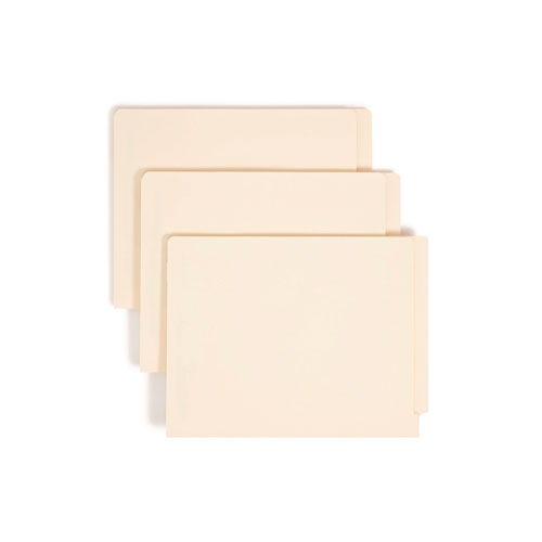 Image of Smead Fastener Folder with Divider, 0.75" Expansion, 1 Divider, 4 Fasteners, Letter Size, Manila Exterior, 50/Box